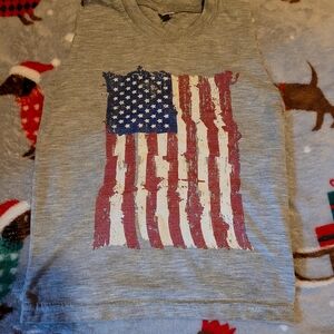 Patriotic Gray Sleeveless Kids Tank Top